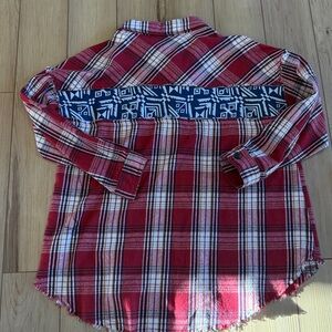 Eesome Red and Cream Plaid Flannel Shirt